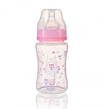 BabyOno Antikoliková lahev se širokým hrdlem Baby Ono - růžová