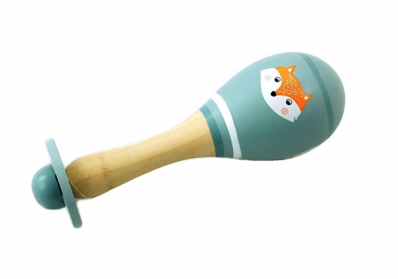 Adam Toys Dřevěná rumba koule liška - šedá Adam Toys Dřevěná rumba koule liška - šedá