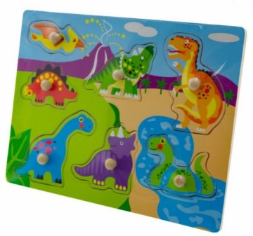 Tulilmi Dřevěné zábavné puzzle vkládací - Dinosauři