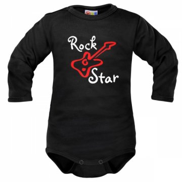 Body dlouhý rukáv Dejna Rock Star - černé | Velikost koj. oblečení: 80 (9-12m)