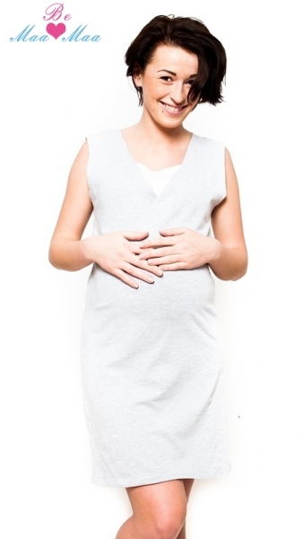 Těhotenská, kojící noční košile Iris - sv.šedá, B19 