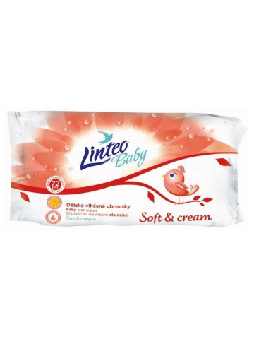 Vlhčené ubrousky Linteo Baby 72 ks Soft and cream