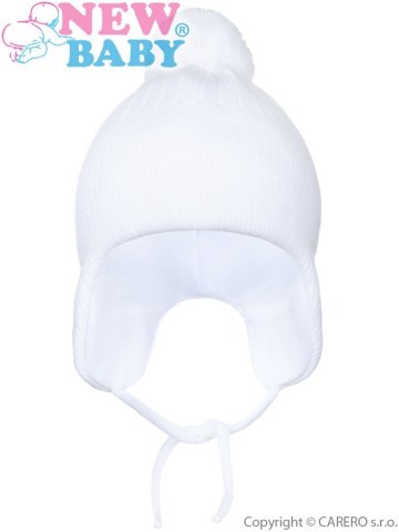 Zimní dětská čepička New Baby bílá | Velikost: 98 (2-3r)