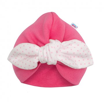 Dívčí čepička turban New Baby For Girls dots | Velikost: 74 (6-9m)