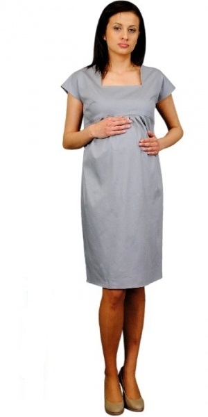 Těhotenské šaty ELA - ocelová | Velikosti těh. moda: L (40)