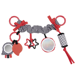 Canpol Babies Závěsná plyšová hračka s rolničkou a zrcátkem Sensory Toys - červená Canpol Babies Závěsná plyšová hračka s rolničkou a zrcátkem Sensory Toys - červená