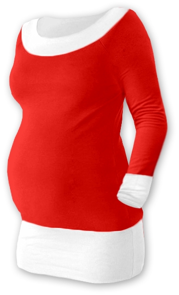Těhotenska tunika DUO - červená/bílá | Velikosti těh. moda: L/XL