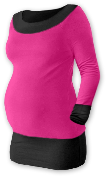 Těhotenska tunika DUO - růžová/černá | Velikosti těh. moda: L/XL