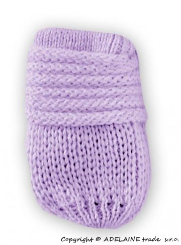 Zimní pletené kojenecké rukavičky - lila | Velikost koj. oblečení: 0-1rok