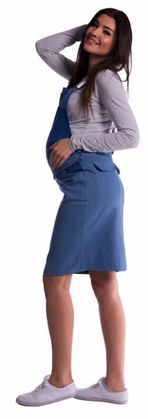 Těhotenské šaty/sukně s láclem - modré 