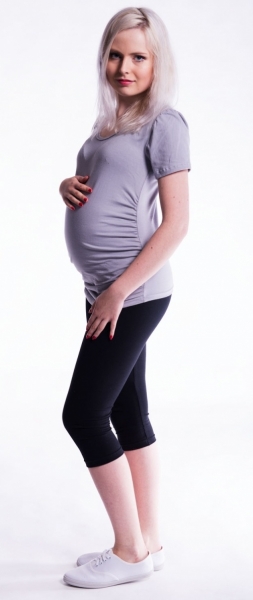 Těhotenské barevné legíny 3/4 délky - černá | Velikosti těh. moda: XL (42)