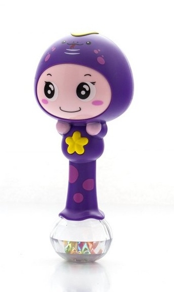 Euro Baby Edukační hračka - chrastítko s melodií - ZODIAK - fialový