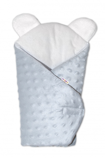 Sada pro panenku Baby Nellys - zavinovačka, peřinka a polštářek Minky - šedá Sada pro panenku Baby Nellys - zavinovačka, peřinka a polštářek Minky - šedá