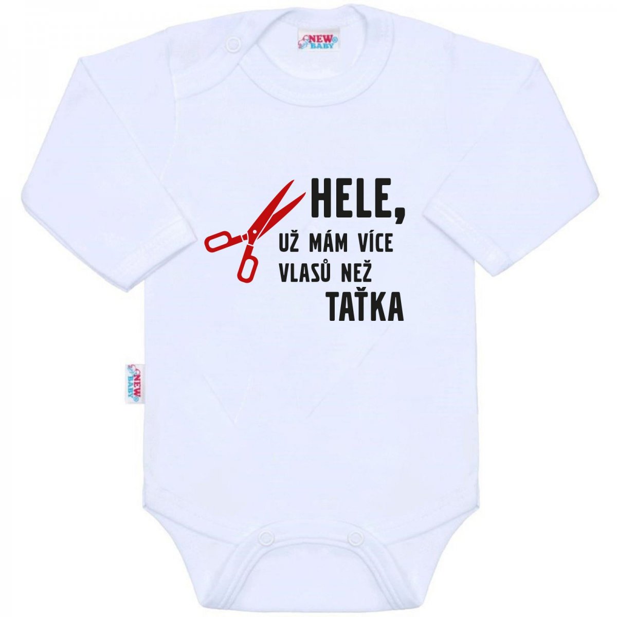 Body s potiskem New Baby Více vlasů než taťka | Velikost: 62 (3-6m) Body s potiskem New Baby Více vlasů než taťka | Velikost: 62 (3-6m)