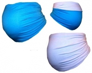 Těhotenský pás DUO - modrá s bílou | Velikosti těh. moda: XL (42)
