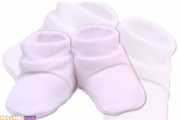 Botičky/ponožtičky VELUR - bílé