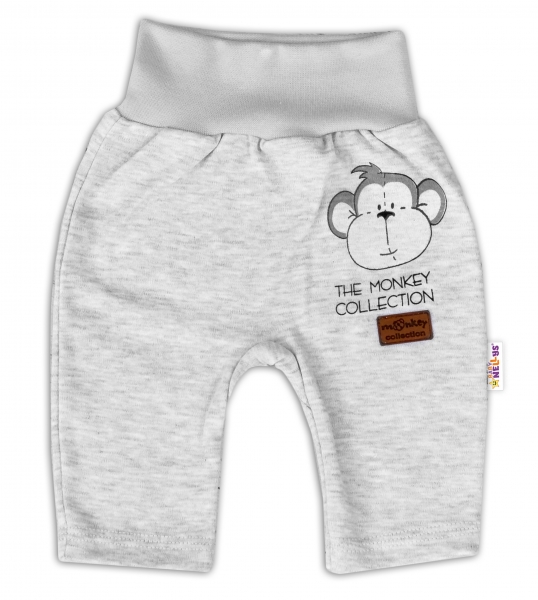 Baby Nellys Bavlněné tepláčky Monkey - sv. šedý melírek | Velikost koj. oblečení: 74 (6-9m) Baby Nellys Bavlněné tepláčky Monkey - sv. šedý melírek | Velikost koj. oblečení: 74 (6-9m)