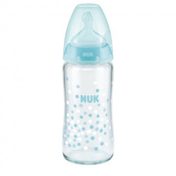 Skleněná kojenecká láhev NUK First Choice 240 ml tyrkysová | Velikost: 