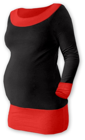 Těhotenska tunika DUO - černá/červená 