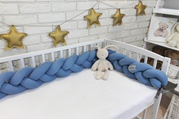 Mantinel Baby Nellys pletený cop - tmavě modrý | Rozměry: 200x16