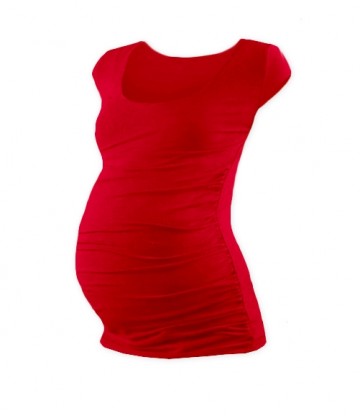 Těhotenské triko mini rukáv JOHANKA - červená 