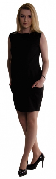 Těhotenské letní šaty s kapsami - černé | Velikosti těh. moda: L (40)
