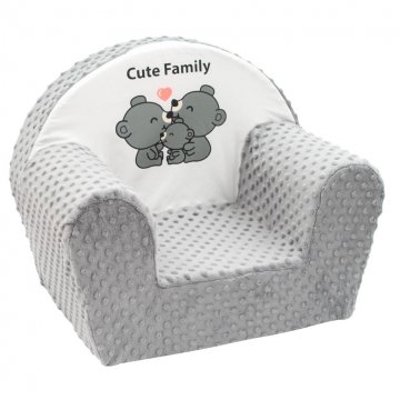 Dětské křeslo z Minky New Baby Cute Family šedé | Velikost: 