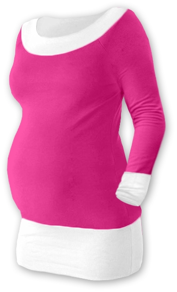 Těhotenska tunika DUO - růžová/bílá | Velikosti těh. moda: S/M