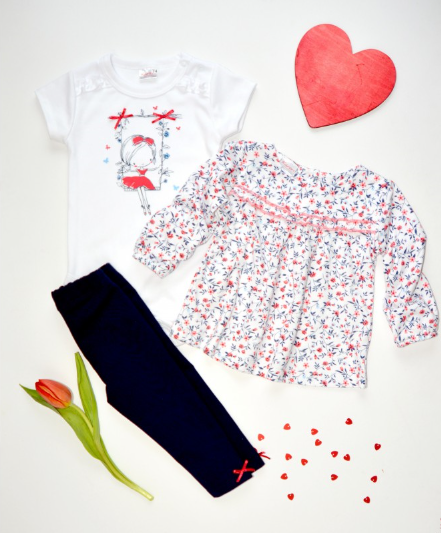 K-Baby 3 dílná sada - body krátký rukáv, triko, legíny - Holčička | Velikost koj. oblečení: 62 (2-3m K-Baby 3 dílná sada - body krátký rukáv, triko, legíny - Holčička | Velikost koj. oblečení: 62 (2-3m