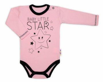 Baby Nellys Body dlouhý rukáv, růžové, Baby Little Star | Velikost koj. oblečení: 86 (12-18m)