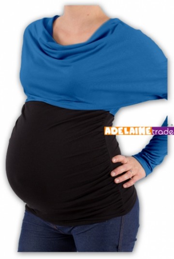 Těhotenská tunika VODA DUO - tm.modrý-černý 