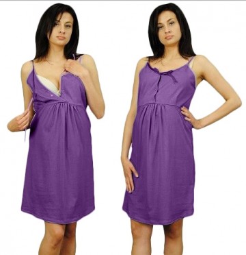 Noční košilka na ramínka - fialová | Velikosti těh. moda: L/XL