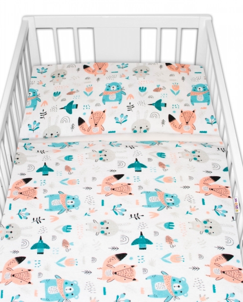 Baby Nellys 2 dílné flanelové povlečení - Forest girl - bílé | Velikost povlečení: 120x90 Baby Nellys 2 dílné flanelové povlečení - Forest girl - bílé | Velikost povlečení: 120x90