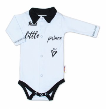 Baby Nellys Body dlouhý rukáv s límečkem, modré Little Prince | Velikost koj. oblečení: 56 (1-2m) 