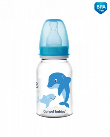 Canpol babies Lahvička s potiskem 120 ml Love&amp;Sea - modrá