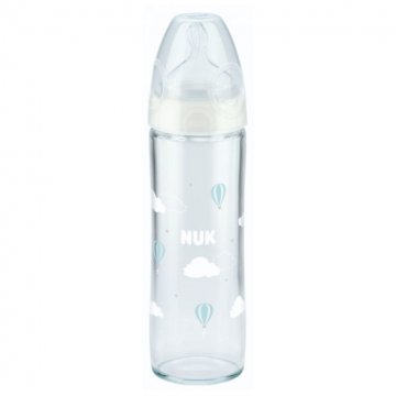 Skleněná kojenecká láhev NUK New Classic 240 ml white | Velikost: 