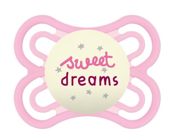 MAM Symetrický dudlík Perfect Night Girl, svítící - Sweet dreams, růžová, 0m + MAM Symetrický dudlík Perfect Night Girl, svítící - Sweet dreams, růžová, 0m +