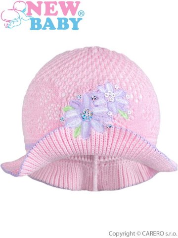 Pletený klobouček New Baby růžovo-fialový | Velikost: 104 (3-4r)