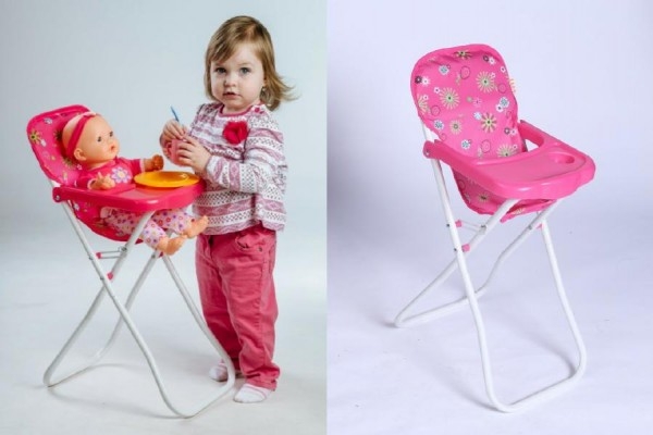 Židlička pro panenky vysoká kov/plast 33x26x60cm v sáčku Židlička pro panenky vysoká kov/plast 33x26x60cm v sáčku