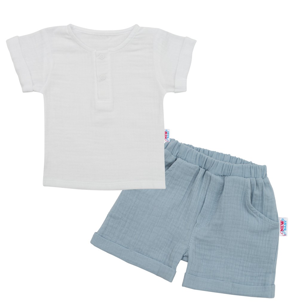 Kojenecká mušelínová soupravička New Baby Summer Nature Collection modrá | Velikost: 86 (12-18m) Kojenecká mušelínová soupravička New Baby Summer Nature Collection modrá | Velikost: 86 (12-18m)
