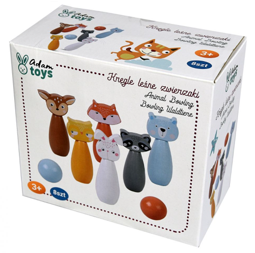 Adam Toys Dřevěné kuželky - Lesní zvířátka Adam Toys Dřevěné kuželky - Lesní zvířátka