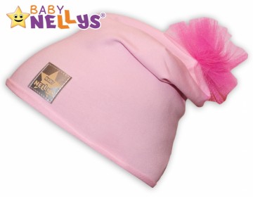 Bavlněná čepička Tutu květinka Baby Nellys ® - sv. růžová, 48-52 | Velikost koj. oblečení: 48/52 čep