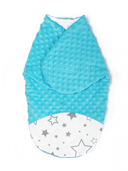 Zavinovačka, spacáček s minky, 0-6m - Hvězdy a hvězdičky, minky tyrkys | Velikost koj. oblečení: 0/6 Zavinovačka, spacáček s minky, 0-6m - Hvězdy a hvězdičky, minky tyrkys | Velikost koj. oblečení: 0/6