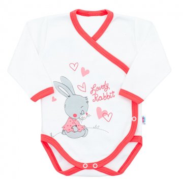 Dětské body s bočním zapínáním New Baby Lovely Rabbit růžové | Velikost: 50
