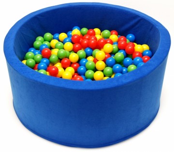 Bazén pro děti 90x40cm kruhový tvar + 200 balónků - modrý, D19