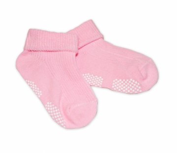 Kojenecké ponožky Risocks protiskluzové - sv. růžové | Velikost koj. oblečení: 0-1rok