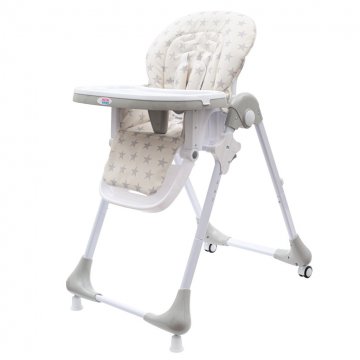 Jídelní židlička NEW BABY Gray Star - ekokůže | Velikost: 