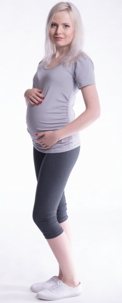 Těhotenské barevné legíny 3/4 délky - tm. béžová | Velikosti těh. moda: XL (42)