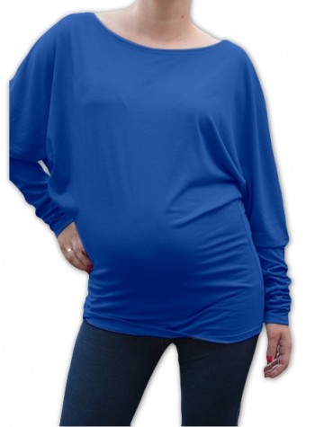 Symetrická těhotenská tunika - tm. modrý inkoust